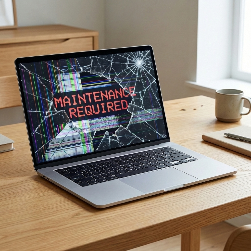 Broken laptop screen