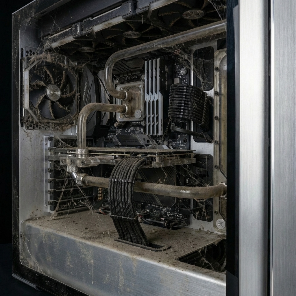 Dusty PC before cleaning